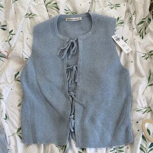 Abercrombie & Fitch Light Blue Ribbed Knit Top